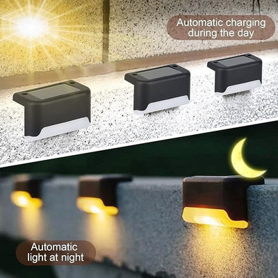 GatiH Solar Deck Light 4Pcs, Solar Step Lights Outdoor Waterproof Led Solar Light Solar Light Set(Wall Mounted Pack of 4)