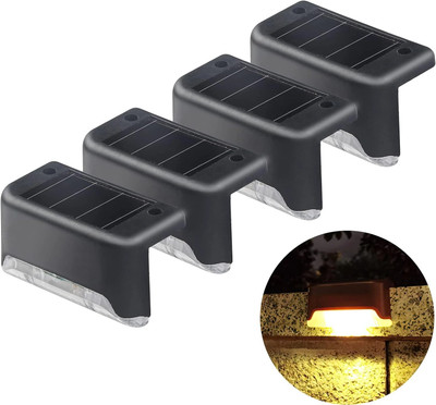 GLARIXA Solar LED Lights for Outdoor Stairs, Fences, Railings, Courtyard and Terraces Solar Light Set(Wall Mounted Pack of 1)