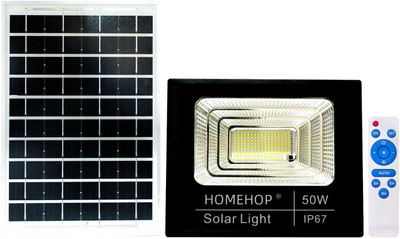 Homehop 50W Solar Flood Light Outdoor LED Automatic Waterproof 6Ah Security Lamp Solar Light Set(Wall Mounted Pack of 1)