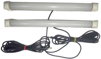 SOLAR UNIVERSE INDIA 9W DC 12V LED Tube (1 FT)-2 PC Set with Wire & Switch - White LED-Runs on 12VDC Solar Light Set(Wall Mounted Pack of 2)