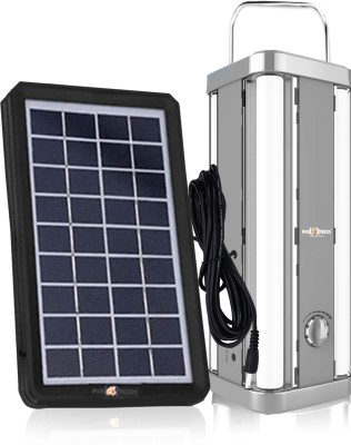 Make Ur Wish Rechargeable Home Emergency 4 Side LED Tube Floor Lantern Light With Solar Panel Solar Light Set(Floor Mounted Pack of 1)