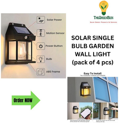 SAR Solar Wall Lamp Single Bulb (Pack of 4 Pcs) Solar Light Set(Wall Mounted Pack of 1)