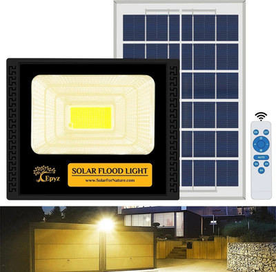 Epyz 50W Solar Flood Light Outdoor Led Waterproof Lamp [ Warm Yellow ,183LED ] Solar Light Set(Wall Mounted Pack of 1)