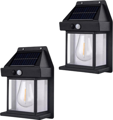 TRU TOYS LED Solar Wall Lights Outdoor Lantern 3 Modes Motion Sensor Dusk to Dawn Lamp Solar Light Set(Wall Mounted Pack of 2)