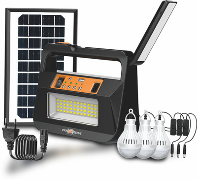 Make Ur Wish Rechargeable Emergency Solar Inverter Torch Lamp With 3 Individual 6V Led Bulbs 8 hrs Torch Emergency Light(Black)