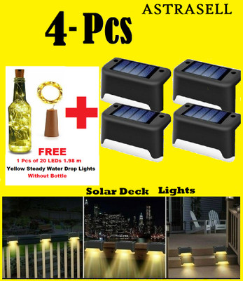 ASTRASELL Automatic Sensor Deck Light Garden Outdoor Partio lawn Fence Step light Solar Light Set(Floor Mounted Pack of 4)
