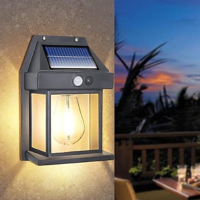 Sahaj Enterprise Tungsten Bulb led Solar Outdoor Garden with Sensor Solar Wall lamp Solar Light Set(Wall Mounted Pack of 1)