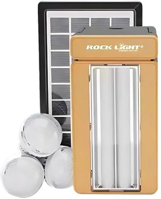 Rhobos Emergency Rechargeable Light Set | 3 LED Bulbs | Solar Panel Solar Light Set(Free Standing Pack of 1)