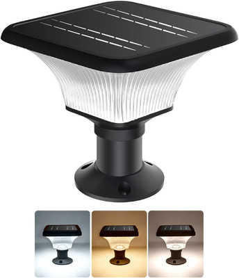 Epyz 152 LED Solar Pillar Outdoor Garden Light for Home Waterproof Led Gate Lamp Solar Light Set(Floor Mounted Pack of 1)
