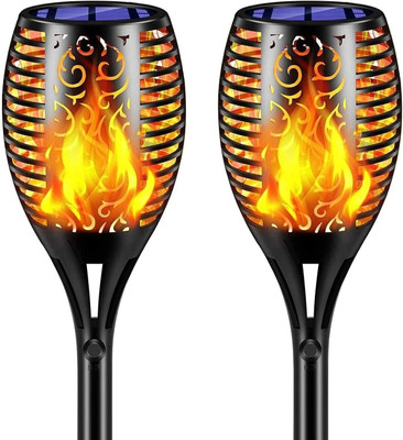 Epyz Solar Light Outdoor 96LED Flickering Flame Decorative Lamp Waterproof for Garden Solar Light Set(Free Standing Pack of 2)