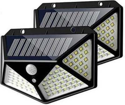 Goodsmaze 100 LED Motion Sensor Solar Light 4 Side Bright Light- Security Lamp Solar Light Set(Wall Mounted Pack of 2)