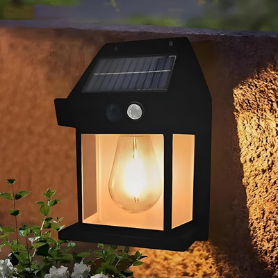 Raw Waterproof Solar Power Outdoor Led Light with Motion Sensor, 3 Different Modes Solar Light Set(Wall Mounted Pack of 1)
