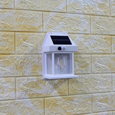 TRUDO Motion Sensor Lanterns with 3 Lighting Modes-White Solar Light Set(Wall Mounted Pack of 1)