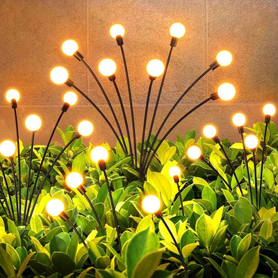 SKYBUCKET Solar Firefly Swaying Starburst Light Waterproof Ground Lamp for Garden Solar Light Set(Floor Mounted Pack of 2)