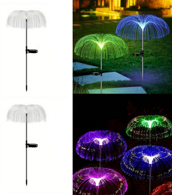 HARDOLL Solar Decorative Jellyfish Light Multicolor Outdoor Garden Pathway Solar Light Set(Floor Mounted Pack of 2)