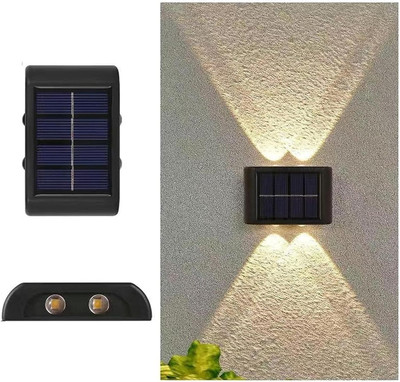 Adiohub Solar 4 LED Wall Light – Dual Direction Up & Down Outdoor Illumination | IP65 Solar Light Set(Wall Mounted Pack of 2)
