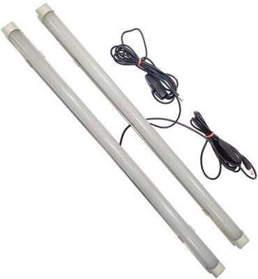 SOLAR UNIVERSE INDIA 10W DC 12V LED Tube (2 FT)-2 PC Set with Wire & Switch - White LED-Runs on 12VDC Solar Light Set(Wall Mounted Pack of 2)