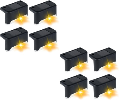 shoparam Solar Deck Step Light, Waterproof Stair Lights for Outdoor or Yard, Auto On/Off Solar Light Set(Wall Mounted Pack of 4)