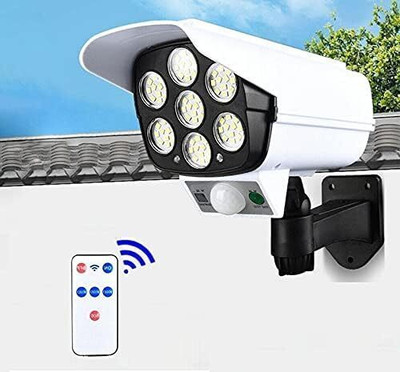 QXORE Solar Light Outdoor 77 Led Motion Sensor Security Camera Shaped Wall Lamp Solar Light Set(Wall Mounted Pack of 1)