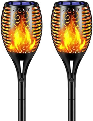 Epyz Solar Light Outdoor 96LED Flickering Flame Decorative Lamp Waterproof for Garden Solar Light Set(Free Standing Pack of 2)