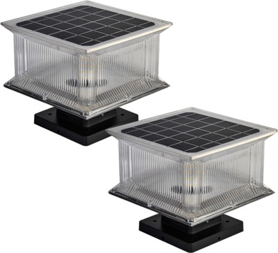 Homehop 15W Gate Pillar Light for Home Outdoor Garden Wall lamp Solar Light Set(Wall Mounted Pack of 2)