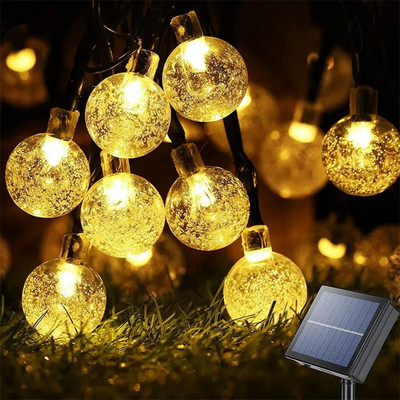 GIGAWATTS 50 LED Solar Bubble Ball String Lights Decorative Fairy Lamp for Indoor Outdoor Solar Light Set(Free Standing Pack of 1)