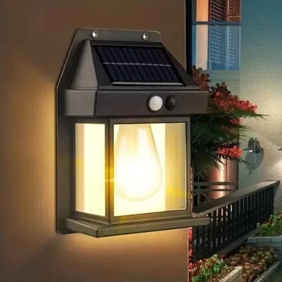 BSVR Solar Wall Lamp 3 Modes Motion Sensor Light Indoor/Outdoor Waterproof_68 Solar Light Set(Wall Mounted Pack of 1)