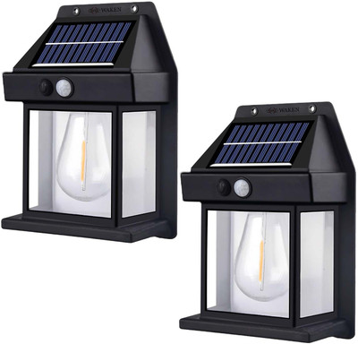 Waken Filament LED Dual Sensor Solar 2-Bulbs Solar Light Set(Wall Mounted Pack of 2)