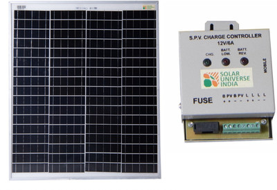 Solar Universe Combo Set of 75W Solar Panel (Poly) & 12V-6amps Charge Controller Solar Panel(Pack of 1)