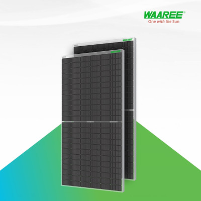 WAAREE 445 Watt Each Halfcut Mono Perc Bifacial Solar Panel(Pack of 2)