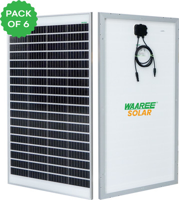 WAAREE Solar Panel 100 Watt II VOC 21.97 II Mono PERC Solar Panel(Pack of 6)