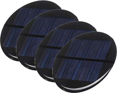 ambert 80MM Round Mini Solar Panel With Led Or Connector Pack Of 4 Solar Panel(Pack of 4)