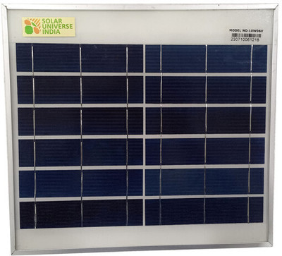 SOLAR UNIVERSE INDIA 10W-6V Poly Solar Panel-VOC-10V Suitable for all 6V Batteries&Systems-Largest 6V Solar Panel(Pack of 1)
