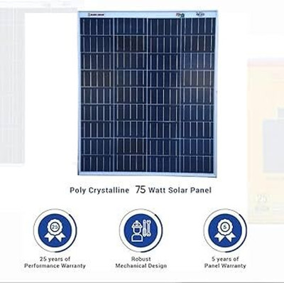Plaza 75 Watt Polycrystalline Solar Module Range 12 Volt Solar Panel for DC Solar Panel(Pack of 1)