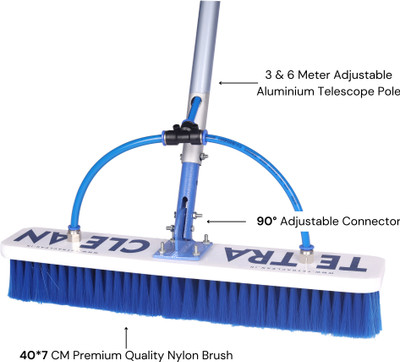 TetraClean Solar Panel Cleaning Brush 3 Meter Dust Mop(Blue 3 m)