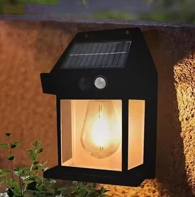 Takatak 888 Solar LED Wall Lantern with Motion Sensor, Waterproof Outdoor Light (Black) Solar Light Set(Wall Mounted Pack of 1)