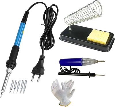 Digital Craft Electric Iron 60W,Soldering Iron Stand,Electronic Continuity Tester 60 W Temperature Controlled(Pointed Tip)