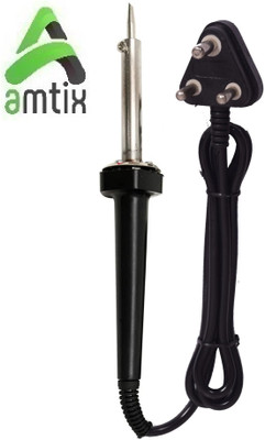 AMTIX 60W Soldering Iron, 5 Soldering Bits 60 W Temperature Controlled(Round Tip)