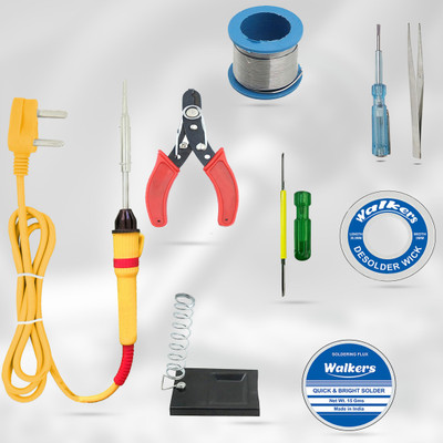 Walkers WKCB72M1 Electric Gadget 9in1 New Mobile Soldering Iron Machine Combo Kit Set 25 W Simple(Flat Tip)