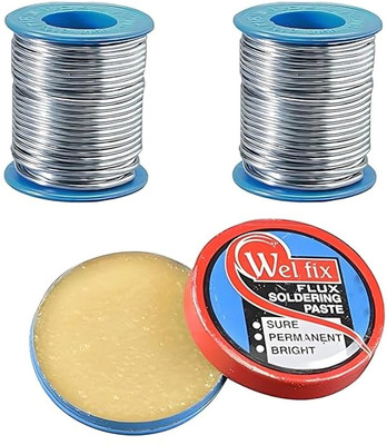 VMTRONIX Rosin-Rich Welfix Soldering Paste With 2 Solder Wire For PCB & BGA Repairing | 0 W Simple(Round Tip)