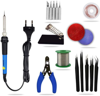 FADMAN Electronic 7in1 Professional Mobile Soldering Iron Equipment Tool Combo Kit Set 60 W Temperature Controlled(Round Tip)