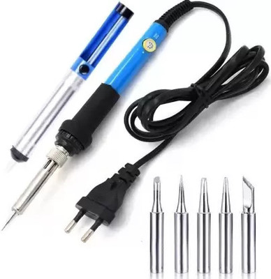 Mass Pro Soldering Iron with 5 Extra Bits Adjustable Temperatures with Desoldering Pump 60 W Temperature Controlled(Round Tip)