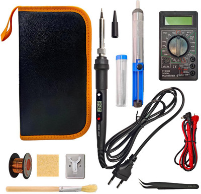amiciTools Soldering Iron Kit,180°to 500°C with Digital Multimeter, Adjustable 80 W Temperature Controlled(Round Tip)