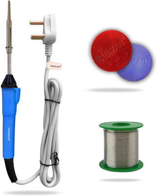 FADMAN 3in1 Mobile Soldering Iron Equipment Tool Combo Kit Set with Flux Paste and Wire 25 W Simple(Flat Tip)