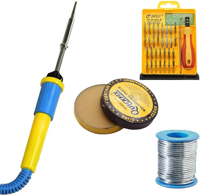 VMTRONIX SOLDERING IRON 15W WITH SCREWDRIVER SET 32 IN ONE AND SOLDER 15 W Simple(Round Tip)