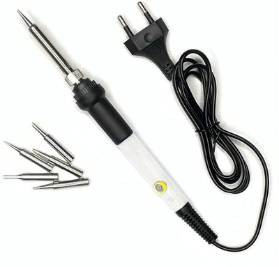 SP Electron 60W 220V ESD Safe Electric Soldering Iron with Extra 5 Bits for Rework Station 60 W Temperature Controlled(Conical, Flat, Pointed, Round Tip)