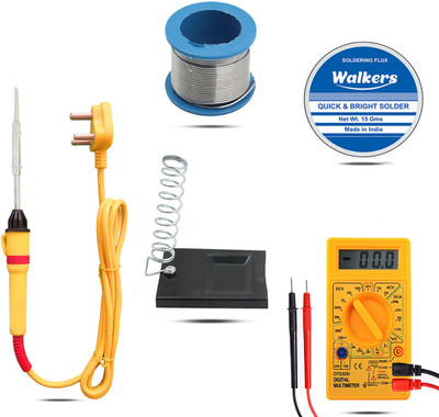Walkers WKCB28M1 5in1 Basic 25W Soldering Iron Machine Kit with Digital Multimeter 25 W Simple(Flat Tip)