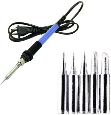 Gadariya King 60w 220 volt with Bits, Welding Soldering Iron' Soldering Machine Kit with 5 bit 60 W Temperature Controlled(Conical, Flat, Pointed, Round Tip)
