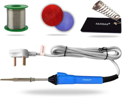 FADMAN 4in1 Basic 25W Soldering Iron Kit with Soldering Wire, Soldering Flux, Stand 25 W Simple(Flat Tip)
