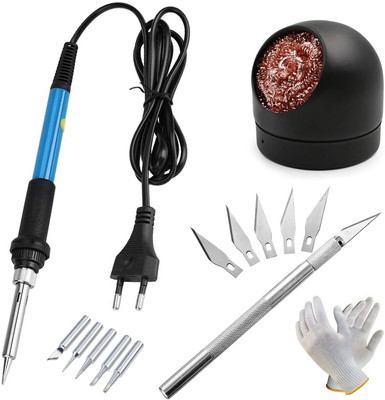 Digital Craft Electric Soldering Iron 60W,Tip Cleaner Ball,Engraving Cutter 60 W Temperature Controlled(Pointed Tip)